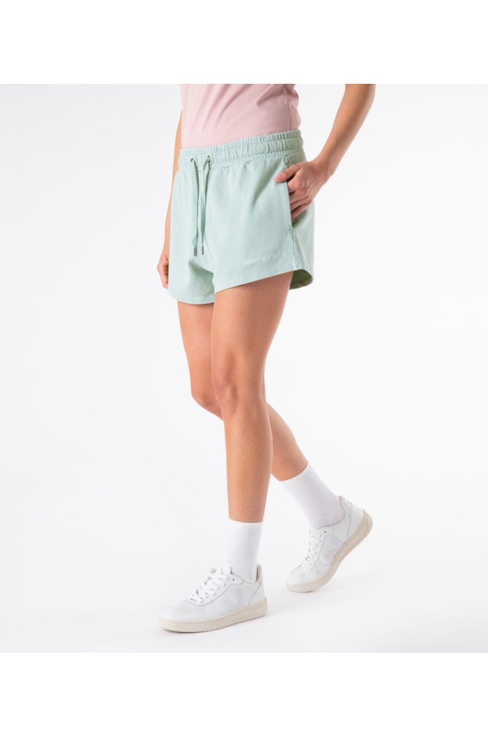 Women's jade green shorts terry fleece 100% organic cotton